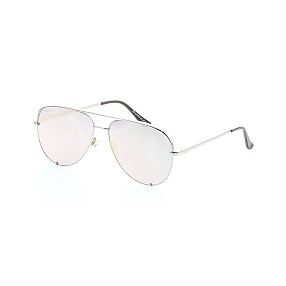 Quay Australia Desi Perkins High Key Mirrored Large Aviator Silver Sunglasses main image 4